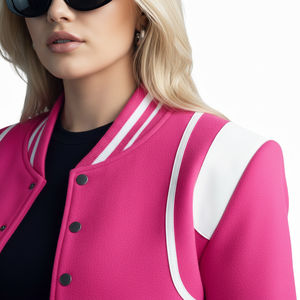 เสื้อแจ็คเก็ตวาร์ซิตี้แบบครอปสำหรับผู้หญิง ดีไซน์เองได้ คุณภาพสูง หลายสี ราคาสมเหตุสมผล สไตล์ลำลอง ดีไซน์ใหม่ล่าสุด - Product Image 3