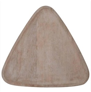 Plateau de service en bois de forme triangulaire Assiette alimentaire Plateaux décoratifs en bois Plat à salade Bois de mangue Assiette à dîner irrégulière - Product Image 1