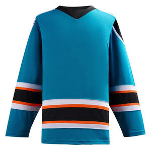 Jersey de Hockey sobre Hielo Personalizado con Cuello en V, Impresión Digital, Alta Calidad, Secado Rápido, Transpirable, Absorbe la Humedad, Ropa Deportiva Unisex - Product Image 1