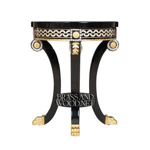 Ensemble de table basse et table d'appoint en bois noir de luxe - Product Image 6