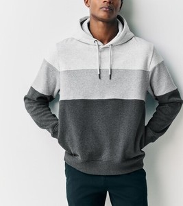 Nueva venta al por mayor de invierno hombres pulóver sudaderas con capucha de alta calidad de algodón personalizado de lana de talla grande canguro bolsillo bloque Color forrado - Product Image 5