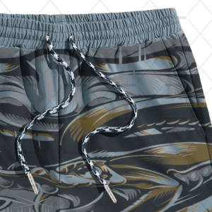 Hot Selling Men's French Terry Cotton <b>Gym</b> Shorts High Street Style with Elastic Waist <b>Rope</b> Strap Half Pants Pockets Eco-Friendly - Product Image 3