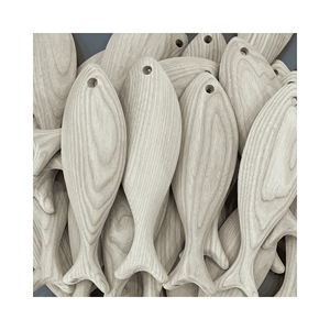 Figure en bois de hêtre minimaliste de poisson en bois pour la décoration de bureau, les cadeaux d'entreprise et les souvenirs, surface poncée lisse du Vietnam - Product Image 1
