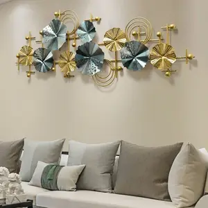 Premium Quality Latest Style Metal Iron Etching Round Flowers Wall Art For living Room And Bedroom Decorative Assessors For Home