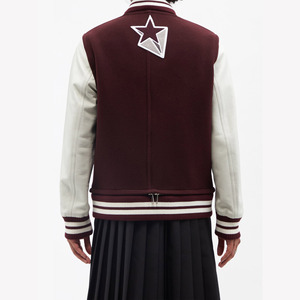 Chaqueta de béisbol personalizada unisex, venta al por mayor, chaquetas universitarias con diseño de logotipo de transferencia de calor, chaquetas informales de algodón liso para hombre, lona Letterman - Product Image 3