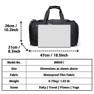 Sac fourre-tout de sport unisexe de luxe grande capacité étanche rangement de chaussures de voyage en coton personnalisable Fitness à la mode pour - Product Image 5