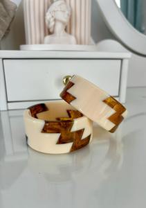 Retro y exagerado gran cuenta elegante joyería de mujer resina mármol elástico ovalado cuentas acrílico pulsera brazaletes - Product Image 5