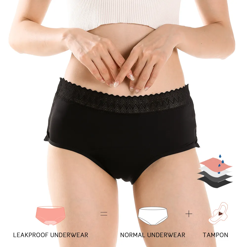 Özel logo erkek şort culotte menstruelle kullanımlık dönemi iç çamaşırı 0 kaçak dönemi külot yetişkinler için