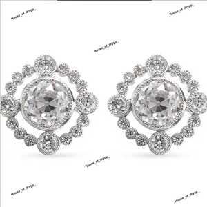 ต่างหูเงินทรงกลมประดับเพชรโมอิสซาไนต์หรูหรา ระยิบระยับ เหมาะสำหรับงานแต่งงาน งานเลี้ยง สไตล์คลาสสิก - Product Image 3