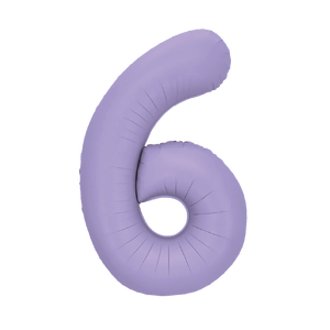 Ballon gonflable pour fête, numéro six, violet, 1 m, pour décorations de fête - Product Image 1