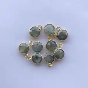 Natural Labradorite Stone Bezel 925 Sterling Silver Round Gemstone Pendant - Wholesale Jewelry Manufacturer at Factory Price