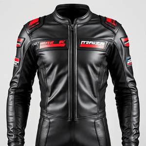 Traje de motorista de cuero al por mayor para motos y carreras de coches, colores y logotipos personalizables - Product Image 3