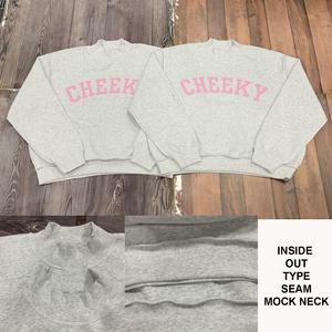 Sweat-shirt à col montant réversible surdimensionné en molleton de coton 330 GSM avec patch brodé personnalisé, vente en gros, pour femmes - Product Image 2