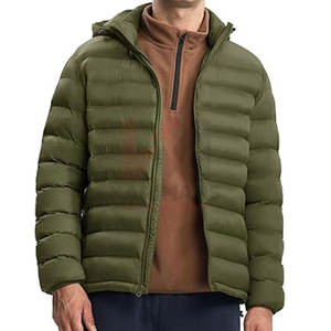 Chaqueta acolchada ligera con capucha para hombre Abrigo de invierno aislado resistente al agua con capucha desmontable 4 bolsillos OEM Logotipo personalizado Casual - Product Image 5