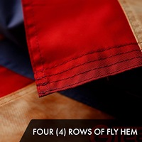 Drapeau d'extérieur robuste de 3x5 pieds, style vintage, teinté effet vieilli, avec motif du drapeau national américain brodé
