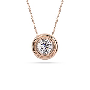 Colgante de diamante solitario de corte redondo HPR3 de 0.30 ct, diamante cultivado en laboratorio en platino, para bodas y fiestas. - Product Image 3