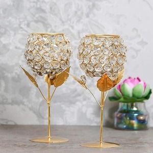 Crystal <b>Tea</b> <b>Light</b> Holder High Quality Urli Diya Diwali and Other Candle Holders <b>Lanterns</b> for Home Decor - Product Image 1