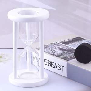 Hand Finished Wooden Hourglass Timer Set Traditional <b>Sand</b> Clocks <b>Decorative</b> Shelf Accent For Luxury Decor - Product Image 2