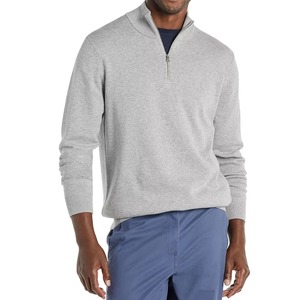 Suéter de Punto Casual de Invierno con Logotipo Personalizado Bordado, Unisex, Cuello Redondo, Cierre de Cremallera de un Cuarto, con Capucha, 100% Algodón, ELEGANTE - Product Image 1