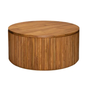 Mesa de centro de madera de alta calidad Diseño moderno redondo bajo Muebles de sala de estar más vendidos Precio de fábrica directo - Product Image 1