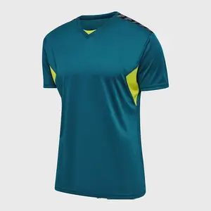 T-shirt lari atletik pria tingkat pabrik sesuai standar pakaian Fitness nyaman dengan gaya pola unik gaya hidup aktif