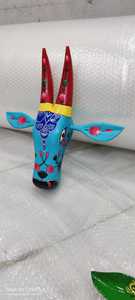Multi Coloured Hand Painted and Hand Made <b>Wooden</b> Cows Head Ideal for Resale for Home Decoration Stores - Product Image 5