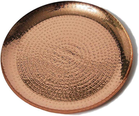 Plateau de service élégant et personnalisable en cuivre poli, écologique, pour dîner et événements, 6-10 personnes, Saniya