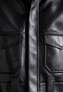 New Fashion Slim Casual Winter Stand Collar Front Logo PU Leather Biker Coat <b>Men</b> <b>Motorcycle</b> <b>Jacket</b> Waterproof Breathable Quick - Product Image 5