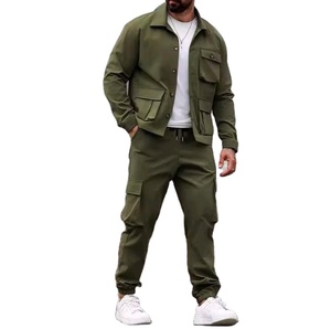 Conjunto Deportivo Casual de Dos Piezas para Hombre, Primavera y Otoño, con Múltiples Bolsillos para Uso Diario Informal - Product Image 3