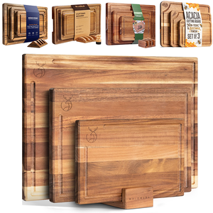<span class=keywords><strong>Planche</strong></span> à découper en bois d'acacia massif avec rainure pour jus, accessoires de cuisine personnalisés, <span class=keywords><strong>prix</strong></span> d'usine, ensemble de planches à découper en bois - Product Image 1