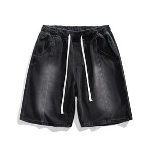 กางเกงยีนส์ขาสั้นทรงหลวมสไตล์เกาหลีสำหรับผู้ชายใหม่ฤดูร้อน2025 - Product Image 2