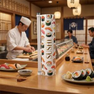 Caja cilíndrica de papel kraft personalizada de grado alimenticio para <span class=keywords><strong>sushi</strong></span> con tubo push-pop, contenedor de salsa y palillos - Product Image 2