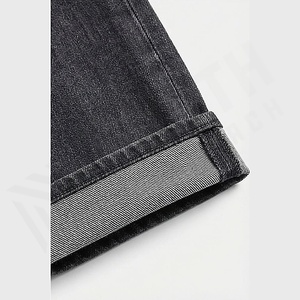 Pantalones Vaqueros de Mezclilla Ajustados con Bordado Desgastado y Color Desteñido Personalizados al por Mayor para Hombre, Estilo Urbano, Ajustados, con Pedrería, Personalizados al por Mayor - Product Image 6