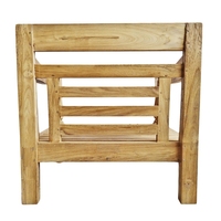 Fauteuil d'extérieur confortable en teck massif de qualité supérieure, durable, écologique, avec accoudoirs incurvés, design tropical, pour jardin, patio, terrasse, balcon