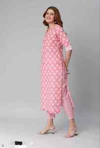 Ensemble Kurti et pantalon en coton sur mesure du fabricant, tenue traditionnelle indienne pour tous les jours, meilleur prix, livraison rapide - Product Image 3