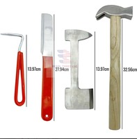 Kit d'outils de fermeur vétérinaire 8 pièces en acier inoxydable durable et réutilisable pour chevaux, comprenant lime à sabots, coupe-ongles et étui