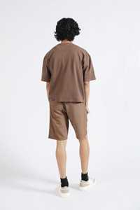 Ensemble T-shirt et short 2 pièces en coton 100% 350GSM, poids lourd, respirant, streetwear, hip hop, jogging pour hommes, été - Product Image 2