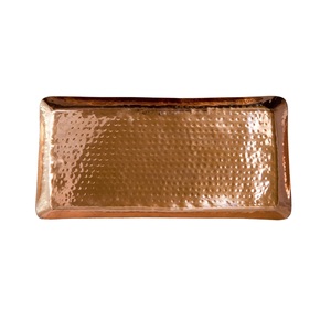 Bandeja de servicio de metal de cobre de diseñador hecho a mano, bandeja de mesa pulida personalizada más nueva, bandejas de servicio de forma Triangular - Product Image 3