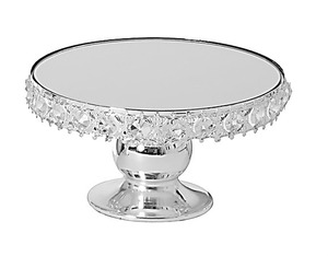 Base Redonda Decorativa Ecológica de Metal para Pastel con Pedestal y Cristales, Marca Rabeh, para Decoración de Fiestas de Cumpleaños o Bodas - Product Image 4