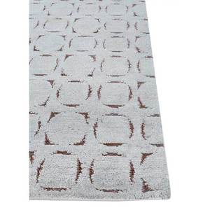 Azalea Hand Knotted <b>Wool</b> & Silk Rug Geometric & Abstract Pattern for Home & Hallway Rectangle-Model Aiws-3006 for Teen Room - Product Image 4