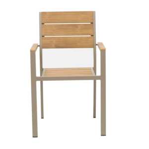 Poltrona da Giardino in Teak con Telaio in Alluminio e Doghe in Legno Plastico (22 L x 33 A) - Product Image 6