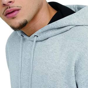 Sudadera con Capucha Básica en Oferta para Hombre, Mezcla de Algodón, Tela Ligera, Servicio OEM, Manga Larga, Colores Personalizados, Bordado Ajustable - Product Image 5