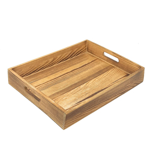Forme étroite avec poignée en métal ensemble bois naturel rectangulaire fête de la nourriture plateau de service en bois plateau de service de luxe en bois - Product Image 4