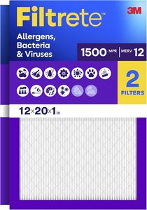 แผ่นกรองอากาศ Filtrete ขนาด 12x20x1 นิ้ว, MERV 12, MPR 1500, กรองสารก่อภูมิแพ้ แบคทีเรีย และไวรัส แพ็ค 2 ชิ้น - Product Image 3