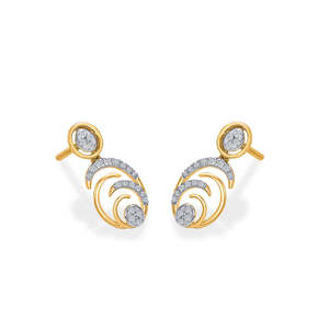 <b>Gold</b> Plated Vintage Geometric Drop <b>Earrings</b> for Women with <b>Emerald</b> and Pearl - Product Image 3