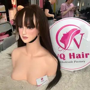 Meilleure vente perruques vierges naturelles droites non-remy extensions de cheveux humains machine double trame pour femme noire origine vietnamienne - Product Image 3