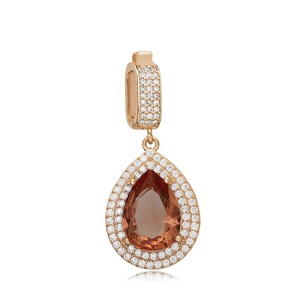 Diseño de pera Sultanite CZ Dangle Charm para brazalete Plata de Ley 925 Joyería artesanal al por mayor - Product Image 6