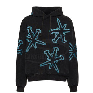 เสื้อมีฮู้ดสำหรับผู้ชายทำจากพลอยเทียมเสื้อฮู้ดผ้าฝ้ายผสม100% สินค้ามาใหม่ปากีสถาน - Product Image 1