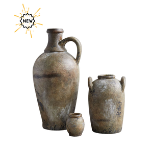 Pot de fleurs en céramique beige, ensemble de jardinières émaillées, vase texturé contemporain pour la maison, le jardin et le bureau - Product Image 5