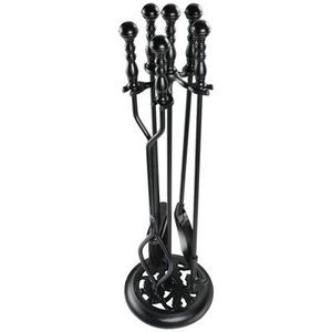 Country style iron fire tools <b>set</b> with forged tools and antique craftsmanship for charming home <b>fireplace</b> use - Product Image 5